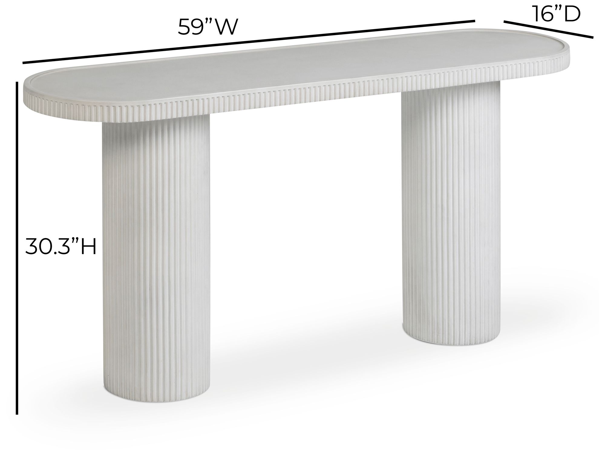 Image 5 Darcy White Concrete Indoor / Outdoor Console more views