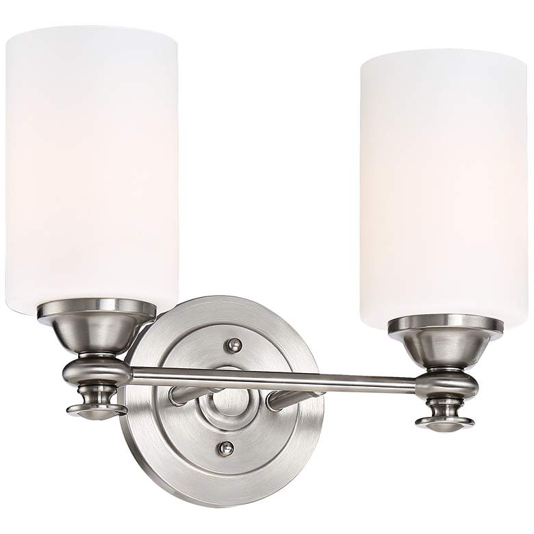 Image 2 Dardyn 13 1/4 inchH Brushed Polished Nickel 2-Light Wall Sconce