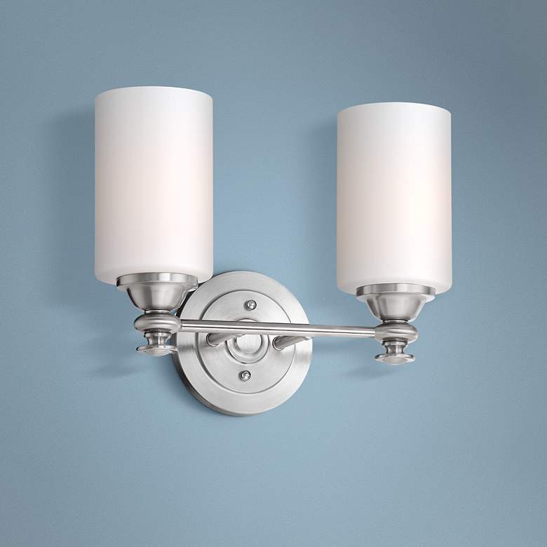 Image 1 Dardyn 13 1/4 inchH Brushed Polished Nickel 2-Light Wall Sconce