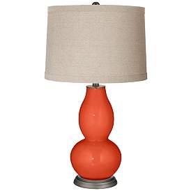 Image1 of Daredevil Linen Drum Shade Double Gourd Table Lamp