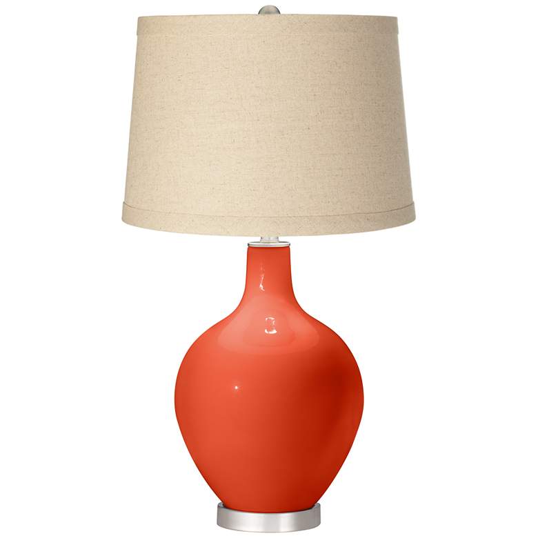 Image 1 Daredevil Oatmeal Linen Shade Ovo Table Lamp
