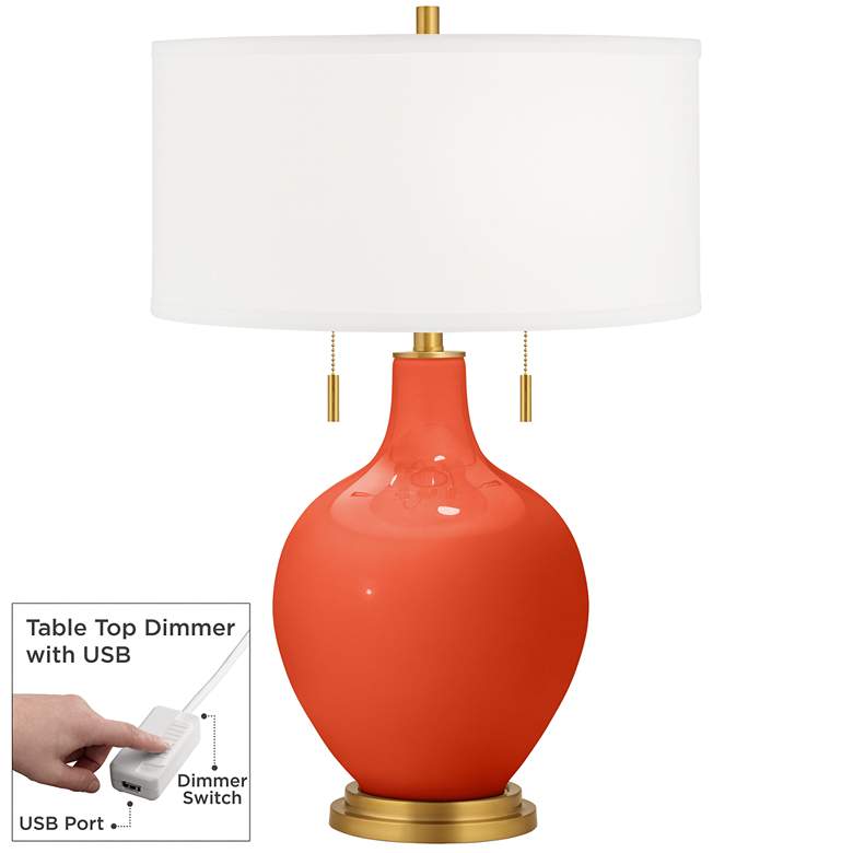 Image 1 Daredevil Toby Brass Accents Table Lamp with Dimmer
