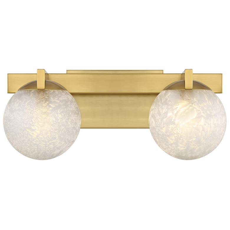 Image 1 Darien 2-Light Bathroom Vanity Light in Warm Brass