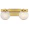 Darien 2-Light Bathroom Vanity Light in Warm Brass