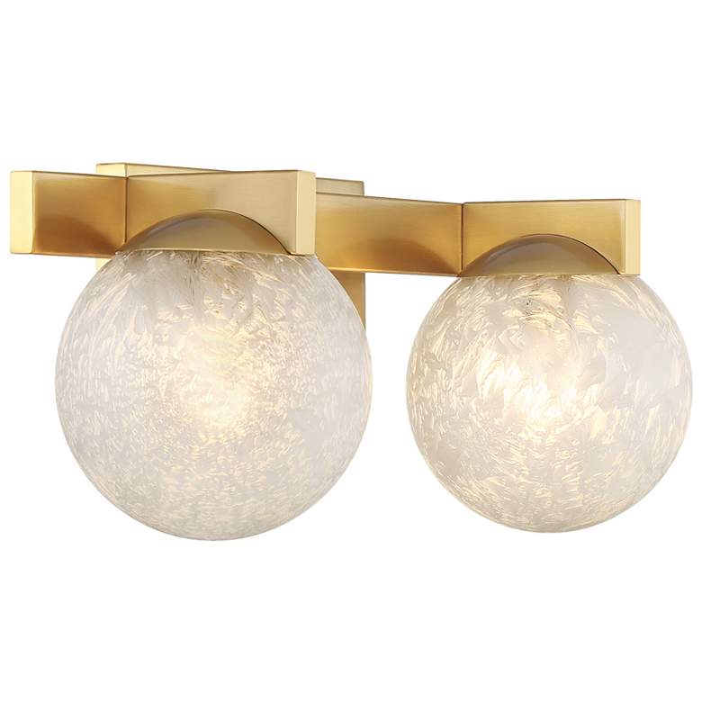 Image 4 Darien 2-Light Bathroom Vanity Light in Warm Brass more views