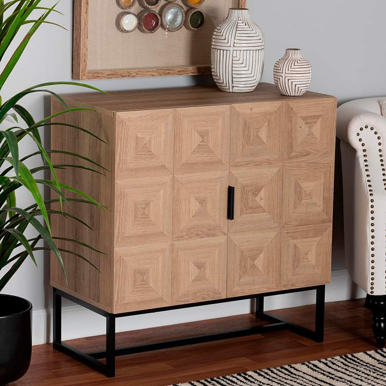 Image 1 Darien 31 1/2 inch Wide Natural Brown 2-Door Storage Cabinet