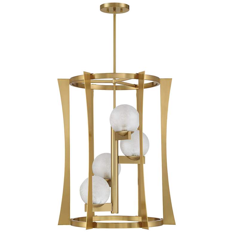 Image 2 Darien 4-Light Pendant in Warm Brass more views