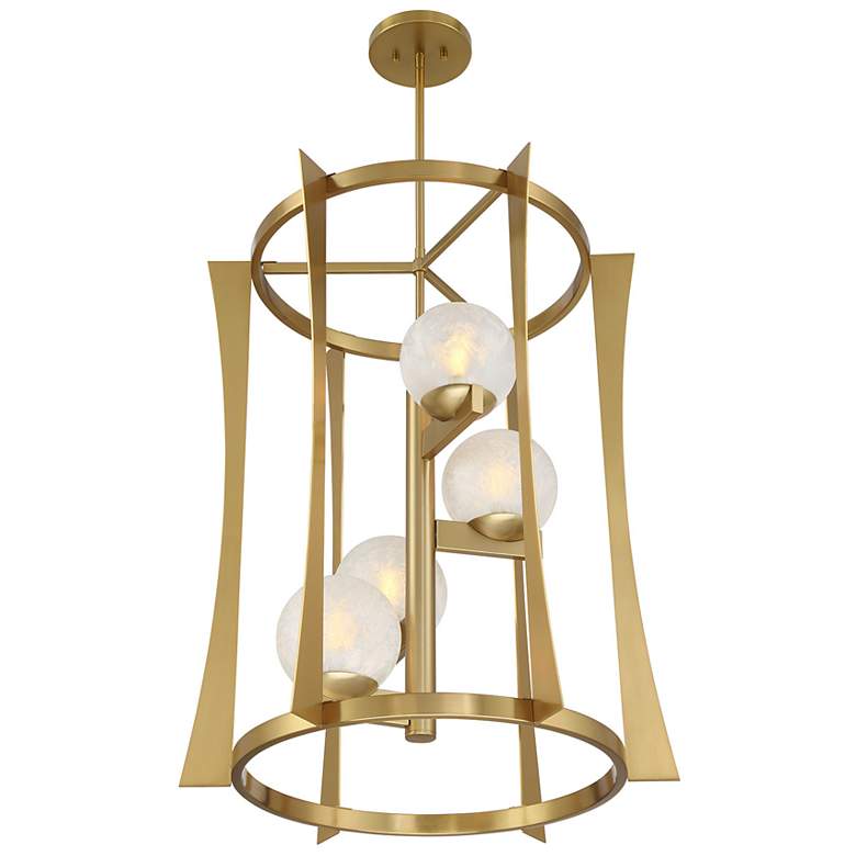 Image 4 Darien 4-Light Pendant in Warm Brass more views