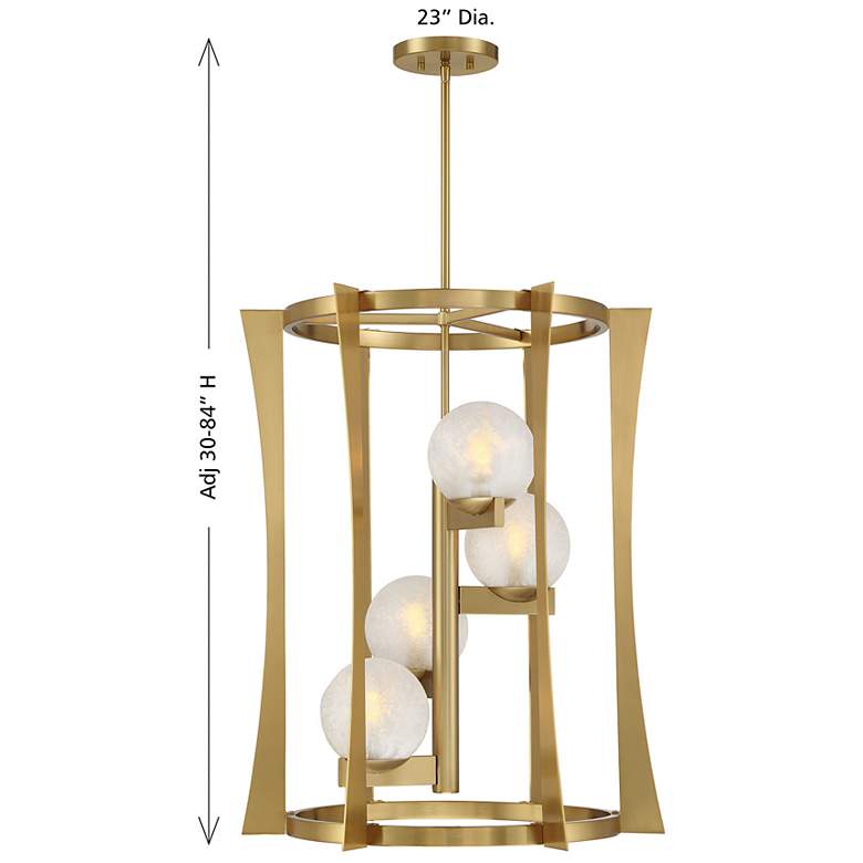 Image 7 Darien 4-Light Pendant in Warm Brass more views