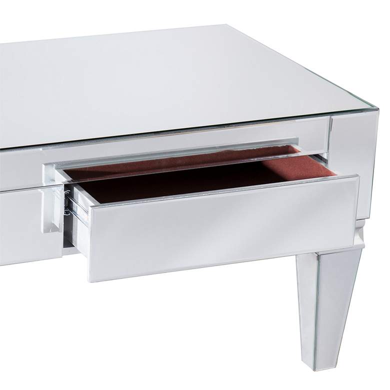 Image 3 Darien 41" Wide 2-Drawer Mirrored Cocktail Table more views