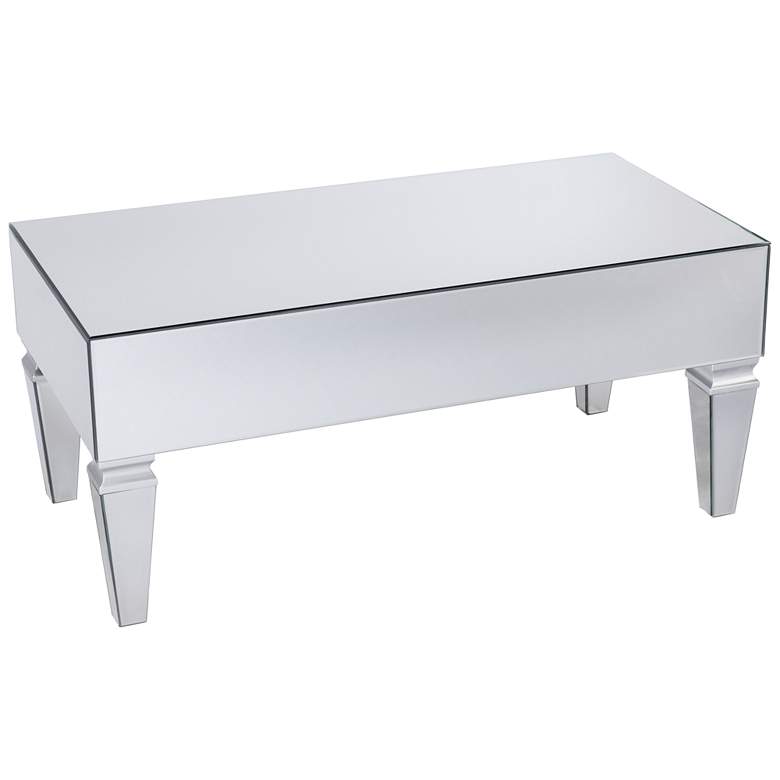 Image 4 Darien 41" Wide 2-Drawer Mirrored Cocktail Table more views