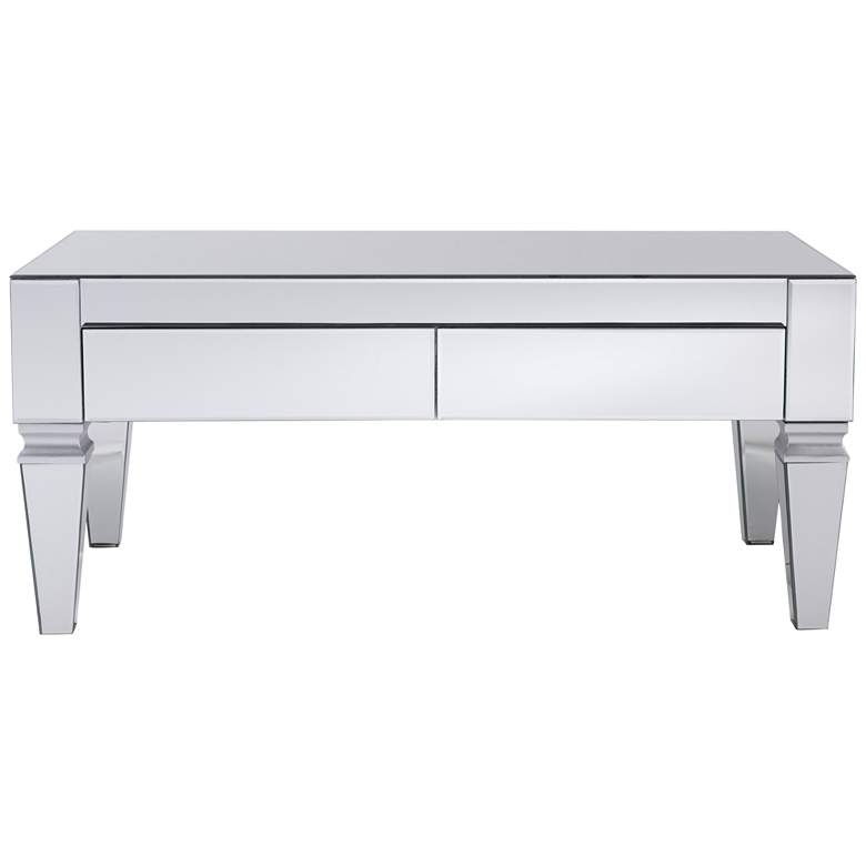 Image 6 Darien 41" Wide 2-Drawer Mirrored Cocktail Table more views