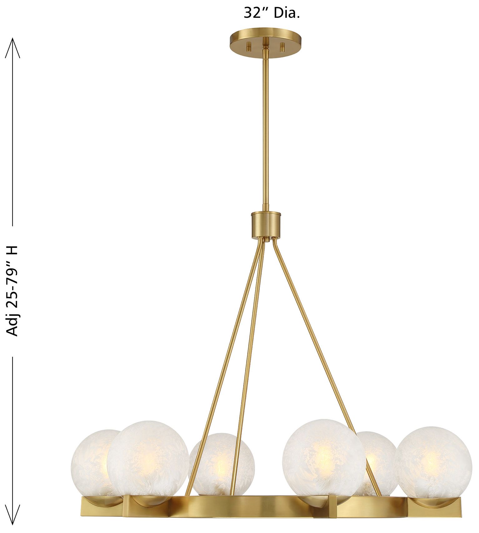 Darien 6-Light Chandelier in Warm Brass