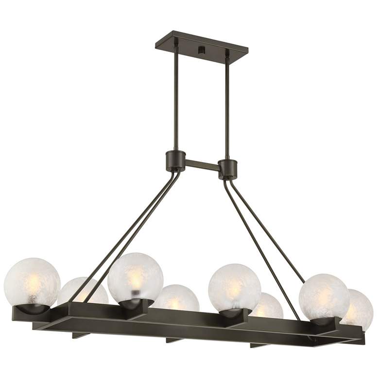 Image 1 Darien 8-Light Linear Chandelier in Mediterranean Bronze