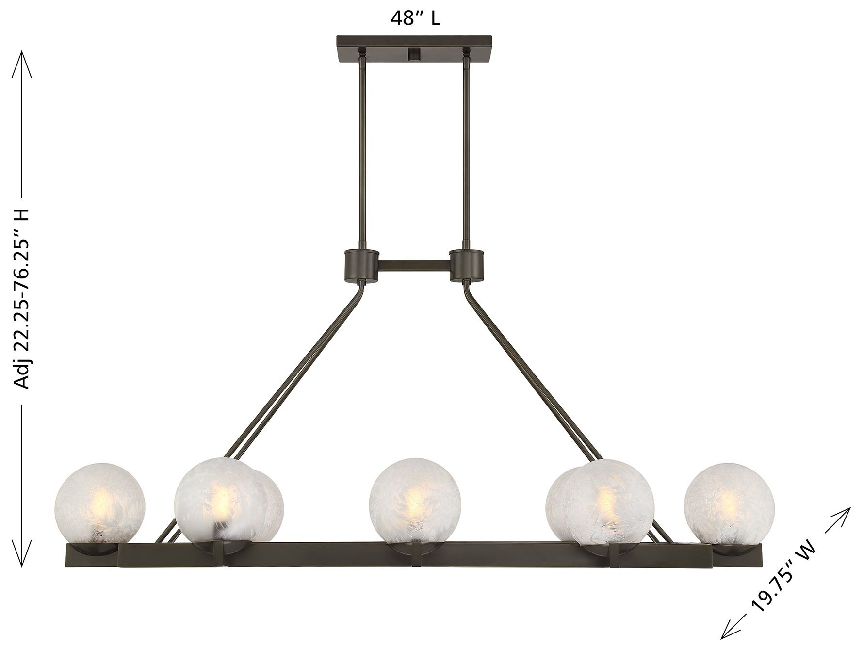 Darien 8-Light Linear Chandelier in Mediterranean Bronze