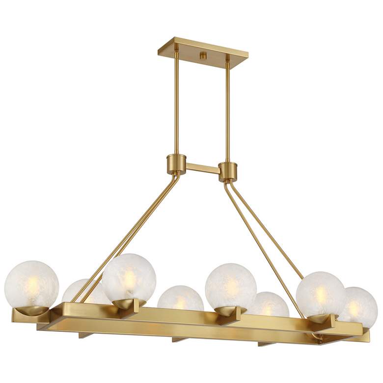 Image 1 Darien 8-Light Linear Chandelier in Warm Brass