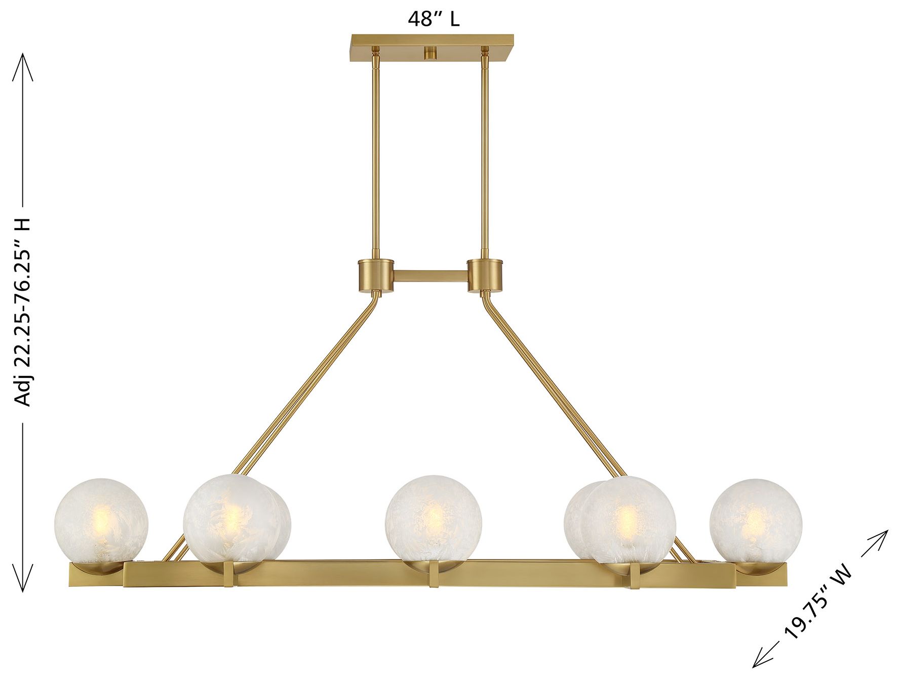 Darien 8-Light Linear Chandelier in Warm Brass