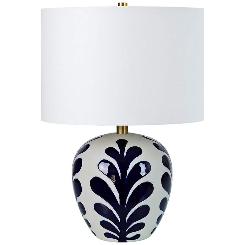 Image 2 Darina 19 1/4" High Off-White with Navy LED Table Lamp