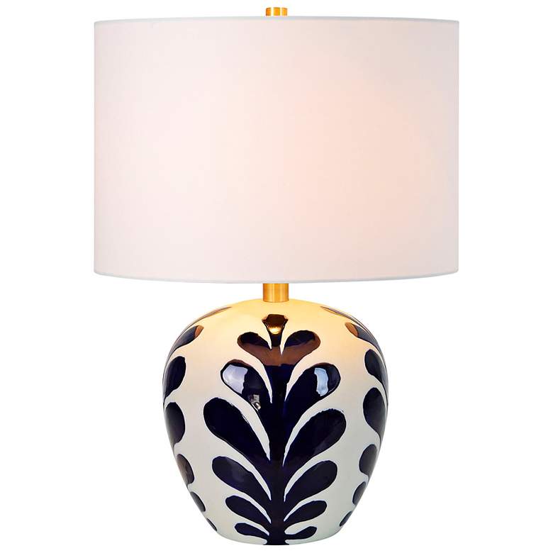 Image 6 Darina 19 1/4" High Off-White with Navy LED Table Lamp more views