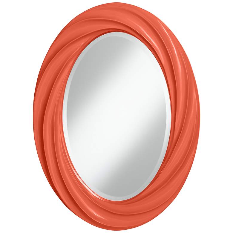 Image 1 Daring Orange 30 inch High Oval Twist Wall Mirror
