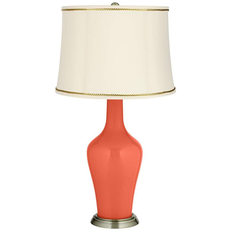 Image 1 Daring Orange Anya Table Lamp with President&#39;s Braid Trim