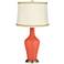 Daring Orange Anya Table Lamp with Relaxed Wave Trim