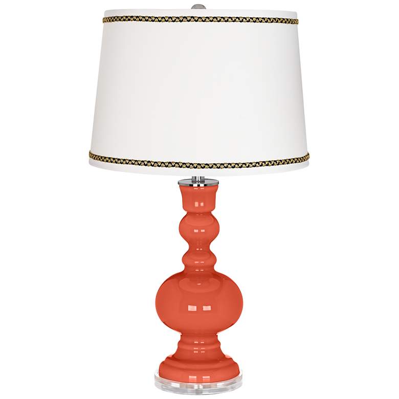Image 1 Daring Orange Apothecary Table Lamp with Ric-Rac Trim