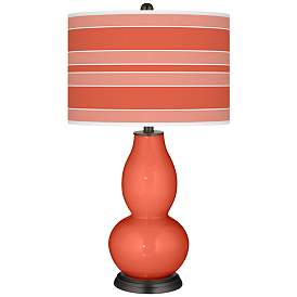 Image1 of Daring Orange Bold Stripe Double Gourd Table Lamp