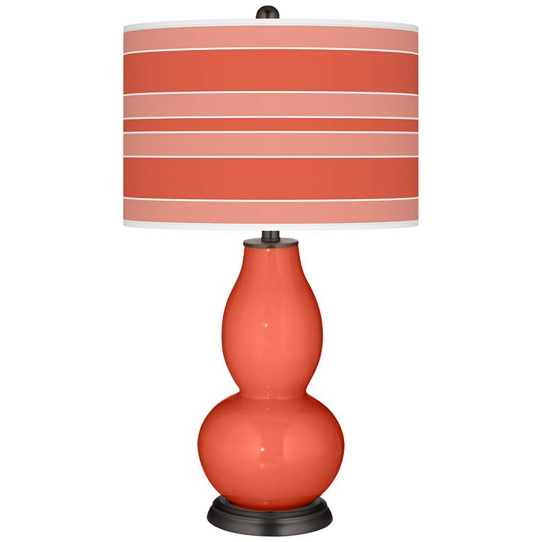 Image 1 Daring Orange Bold Stripe Double Gourd Table Lamp