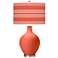 Daring Orange Bold Stripe Ovo Table Lamp