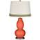 Daring Orange Double Gourd Table Lamp with Scallop Lace Trim