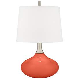 Image2 of Daring Orange Felix Modern Table Lamp with Table Top Dimmer