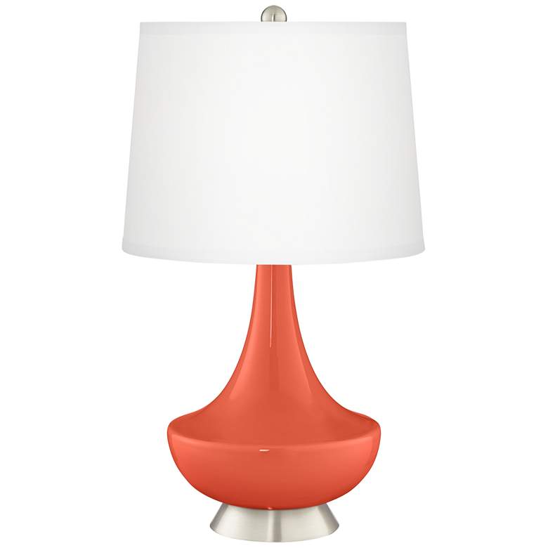 Image 2 Daring Orange Gillan Glass Table Lamp with Dimmer