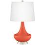 Daring Orange Gillan Glass Table Lamp with Dimmer