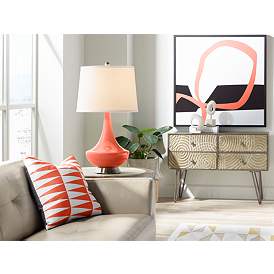 Image3 of Daring Orange Gillan Glass Table Lamp more views