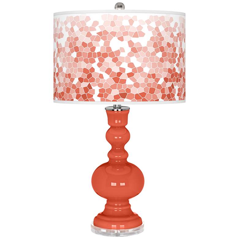Image 1 Daring Orange Mosaic Giclee Apothecary Table Lamp