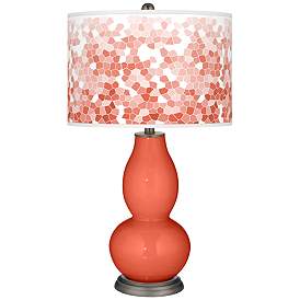 Image1 of Daring Orange Mosaic Giclee Double Gourd Table Lamp