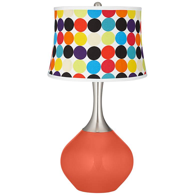 Image 1 Daring Orange Multi Mod Circles Shade Spencer Table Lamp