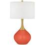 Daring Orange Nickki Brass Modern Table Lamp