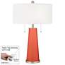 Daring Orange Peggy Glass Table Lamp With Dimmer