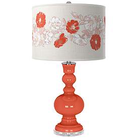 Image1 of Daring Orange Rose Bouquet Apothecary Table Lamp