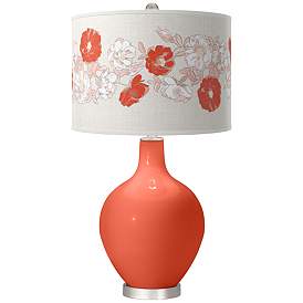 Image1 of Daring Orange Rose Bouquet Ovo Table Lamp