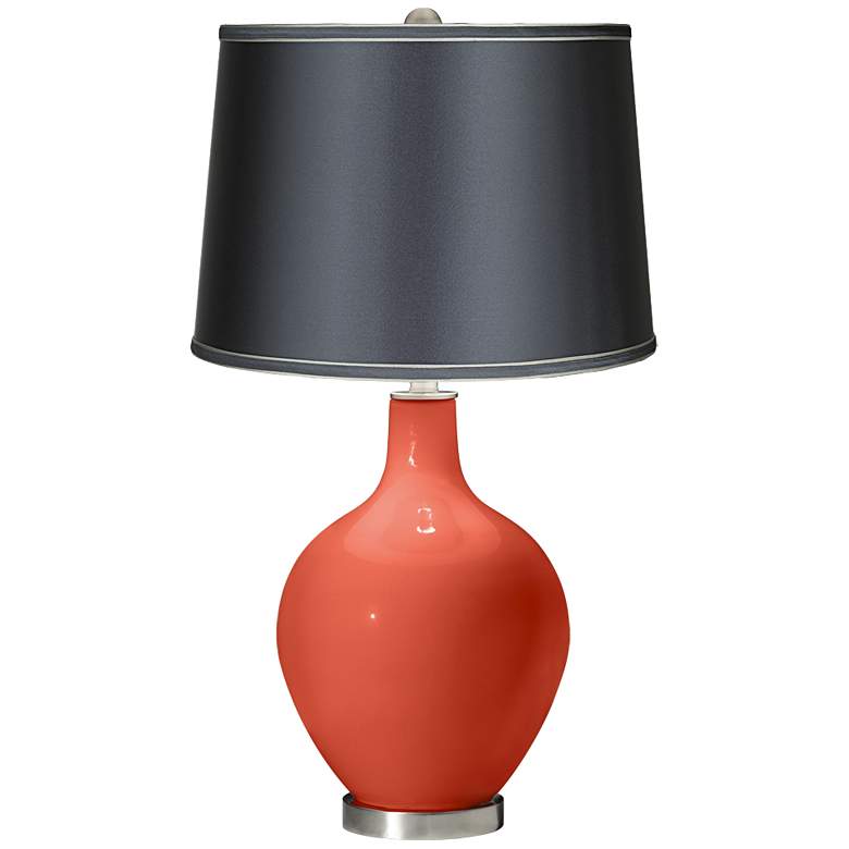 Image 1 Daring Orange - Satin Dark Gray Shade Ovo Table Lamp