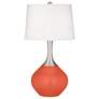 Daring Orange Spencer Table Lamp with Dimmer