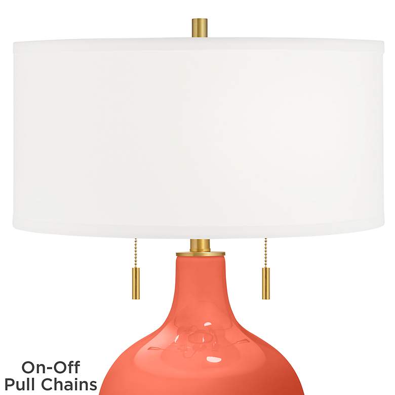 Image 2 Daring Orange Toby Brass Accents Table Lamp more views