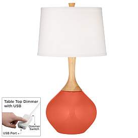 Image1 of Daring Orange Wexler Table Lamp with Dimmer