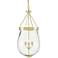 Darius 18 1/2"W Polished Brass Glass 3-Light Lantern Pendant