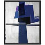 Dark Blues I 25 3/4&quot; High Framed Abstract Canvas Wall Art
