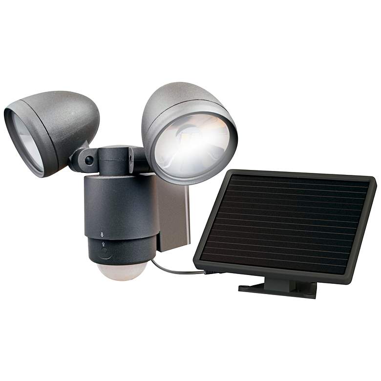 Image 1 Dark Bronze Dual Head Solar LED Outdoor Security Light