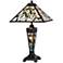 Dark Bronze Tiffany Style Table Lamp with Night Light